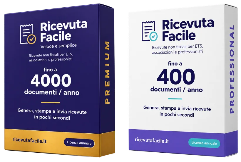 Piani Ricevuta Facile Professional e Premium